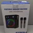 VOSOCO Karaoke Machine with 2 Wireless Microphones, Portable Bluetooth Speaker for Adults Kids, PA Systems Support TWS Echo Adjust TF USB AUX for Home Party Outdoor Travel (T03-2 MICS)