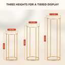 Cylinder Stands for Party, 3PCS Gold Metal Cylinder Pedestal Stands for Display, Heavy Duty Round Cake Stand Tables for Wedding, Birthday, Baby Shower, Dessert Table & Backdrop Decorations