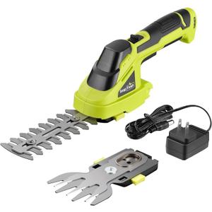 SnapFresh Cordless Grass Shear Bush Trimmer, 2 in 1 Handheld Hedge Trimmer, 7.2V Electric Grass Trimmers, Lightweight Shrubbery Trimmers Battery & Charger Included, Shrub Trimmer for Garden(Green)