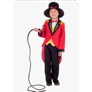 fun shack Kids Ringmaster Costume for Boys and Girls, Circus Ringmaster Outfit for Kids, Fun Carnival Dress-Up(whip last not included), M