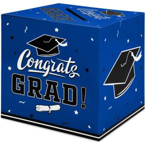 Gatherfun Graduation Decorations 2025 Graduation Box Graduation Card Box for Graduation Gift Graduation Party Favors Decor Party Supplies Blue