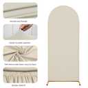 SUKAIKEQA 7.2FT Wedding Arch Cover – Stretchy Spandex Fabric Backdrop for Arch Stand – Ideal for Wedding Ceremony, Birthday Party, Baby Shower & Photo Booth Decoration (Off-White)