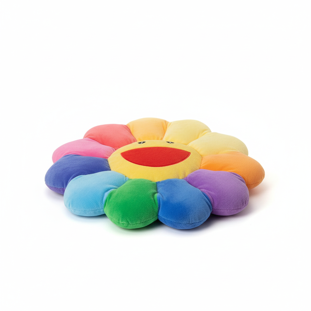 Flower Pillow,Colorful Flower Shaped Throw Pillow,Smiley Face Floor Cushions,Cute Sunflower Plush Pillows,Cute Plushie Room Decor,Decorative Pillows for Bed,Couch,Sofa,Car (Colorful,15.7In) (Colour)