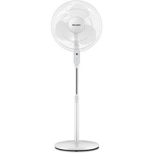 PELONIS 16'' Pedestal Fan for Bedroom, Remote, Standing Fan with 7-Hour Timer, 90° Oscillation, 3-Speeds, Adjustable Height, Electric Cooling Fans for Living Room and Office, Ac Motor-16 Inch