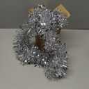 DECORA 33 Feet Silver Tinsel Garland, Christmas Metallic Hanging Tinsel Garland for Xmas Tree Home and Party Decoration