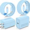 45W Super Fast Charger Type C for Samsung Galaxy S25/S24/S23 Ultra,USB C Android Phone Charger with 6FT/10FT Type C Cords for Galaxy S25/S24/S23+/S22 Plus/S20,iPhone 17/16/15 Pro Max-Blue