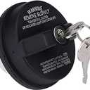 1 PC Fuel Tank Cap with Lock and Key, 10504 31780 77300-47020 Locking Cap, ABS Plastic Anti-theft Fuel Tank Cap, Universal for Most Cars (Black)