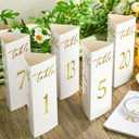 Maitys Trifold Wedding Table Numbers 1-20 Paper Table Number Cards Black and White Freestanding Numbers for Wedding Parties and Events Reception Decorations (Gold)