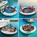 AWSUM Water Hammock, Inflatable Round Floating Ring with Breathable Mesh Heavy-Duty Circle Float for Adults Pool Lake River Beach Relaxation Island Platform Dock