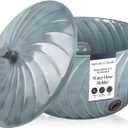 Monarch Abode Decorative Garden Hose Holder with Lid, Patina Storage for Outdoor Use, 100 ft Water Hose Pot for Outside, Wave Embossed Metal Pot with Drainage, Garden Storage Organizer