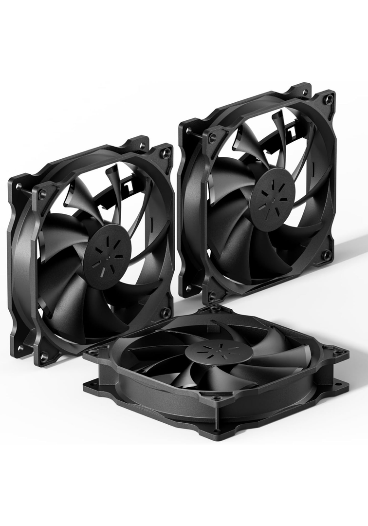 uphere 3-Pack PWM 4PIN Long Life Computer Case Fan 120mm Cooling Case Fan for Computer Cases Cooling,12BK4-3
