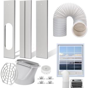 BEWAVE Portable Air Conditioner Window Vent Kit, Adjustable Seal Kit with 5.9" Hose for AC Unit Universal for Sliding Horizontal or Vertical Windows