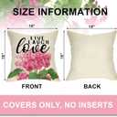 Pink Geranium Flower Decorative Throw Pillow Covers 18x18 Set of 4, Sweet Home Floral Mason Jar Spring Summer Cushion Case Decor, Bloom with Grace Live Laugh Love Home Decoration for Sofa Couch
