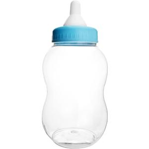 Homeford Jumbo Milk Bottle Coin Bank Baby Shower Plastic Container, 15-inch, Light Blue