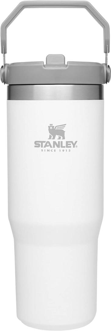 Stanley IceFlow Stainless Steel Tumbler with Straw - Vacuum Insulated Water Bottle for Home, Office or Car - Reusable Cup with Straw Leak Resistant Flip - Cold for 12 Hours or Iced for 2 Days (Polar) (30 Ounces)