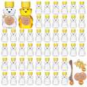 Barafat 50 Pack Plastic Honey Bear Bottles Jars, 2 oz Honey Bear Cup with Lids Mini Bear Shape Empty Honey Bear Bottle Honey Containers Bulk Jam Juice Candy for Wedding Gifts Baby Shower Favors