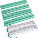 Mahjong Racks with Pushers, Green Wooden American Mahjong Tile Pushers and Racks Set of 4, with White Printed Mahjong Racks Drawstring Bag, Mahjong Accessories (19.68 Inches)