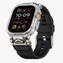 Rugged Bands Compatible for Apple Watch Ultra 2/Ultra Band 49mm 46mm 45mm 44mm 42mm, Silicone Sport Strap with Durable Stainless Steel Connector for iWatch Series 10 9 8 7 6 5 4 3 SE