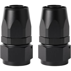 16AN Straight Hose End Fitting Swivel Aluminum Black 2PCS (16AN - 2PCS, Straight, Black)