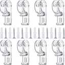 8 Pcs Curtain P Clip Blind Cord Holder, Roller Shade Clear Safety Chain Retainer and Cord Guide Curtain Fixation Hook P Clip Bead Chain Tension Device with Screws for Roller Vertical and Roman Shades