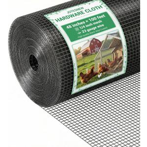 Jotesnew 1/4 inch Hardware Cloth, 48in x 100ft 23Gauge Hot Dipped Wire Mesh Roll, Black Coated Welded Wire Fence for Chicken Wire Mesh, Rabbit Cages, Poultry Netting, Garden