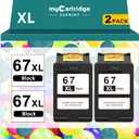 67XL Black Ink Cartridge for HP Ink 67 Replacement HP 67 Black Ink Cartridge HP67 HP67XL Envy 6055e 6000 6455e 6400 6458e DeskJet 2755e 2700 2700e 2752e 2734e 4155e 4100e Printer Ink HP 67