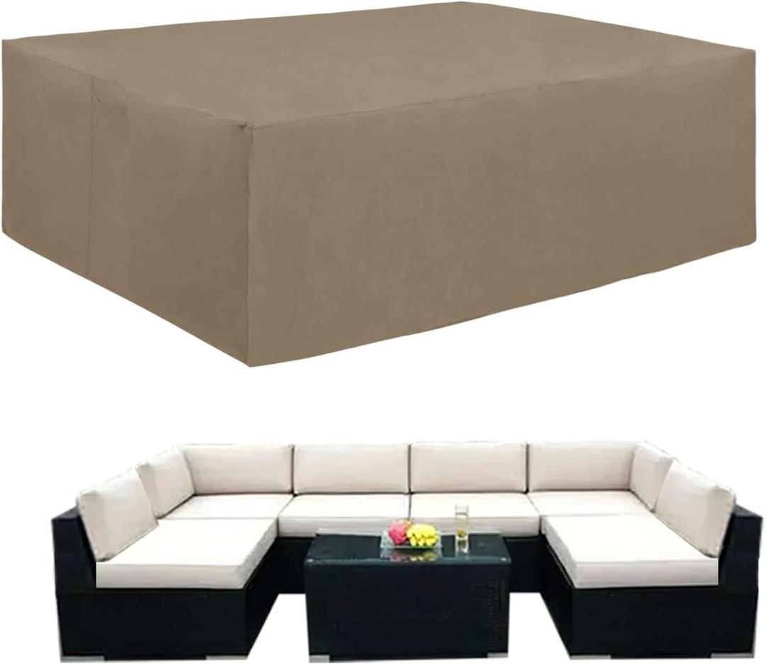 Easy-Going Heavy Duty Patio Furniture Cover for Outdoor Rectangular Table and Chair Set, Waterproof Sectional Set Cover (110" L x 84" W x 28" H, Camel) Easy-Going Heavy Duty Patio Furniture Cover for Outdoor Rectangular Table and Chair Set, Waterproof Sectional Set Cover (110" L x 84" W x 28" H, Camel)
