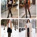 Vertvie Fleece Lined Tights for Women Thermal Pantyhose Fake Translucent Winter Warm Tights High Waisted Thick Leggings (Brown, L)