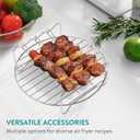 Navaris Air Fryer Accessories Set, 4pcs Nonstick Air Fryer Accessory Kit, Cake Pan, Pizza Pan, Stainless Steel Airy Fryer Rack with 3 Skewers For Ninja, Phillips, Cosori, Oven