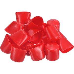 uxcell 50pcs Rubber End Caps 30mm(1 3/16") ID Vinyl PVC Round Tube Bolt Cap Cover Screw Thread Protectors Red