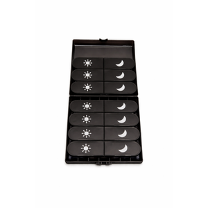 Fullicon Extra Large Weekly Pill Organizer 4 Times a Day, XL Large Pill Box, 7 Day Medicine Organizer, Pill case for Vitamin/Fish Oil/Supplements (Black)