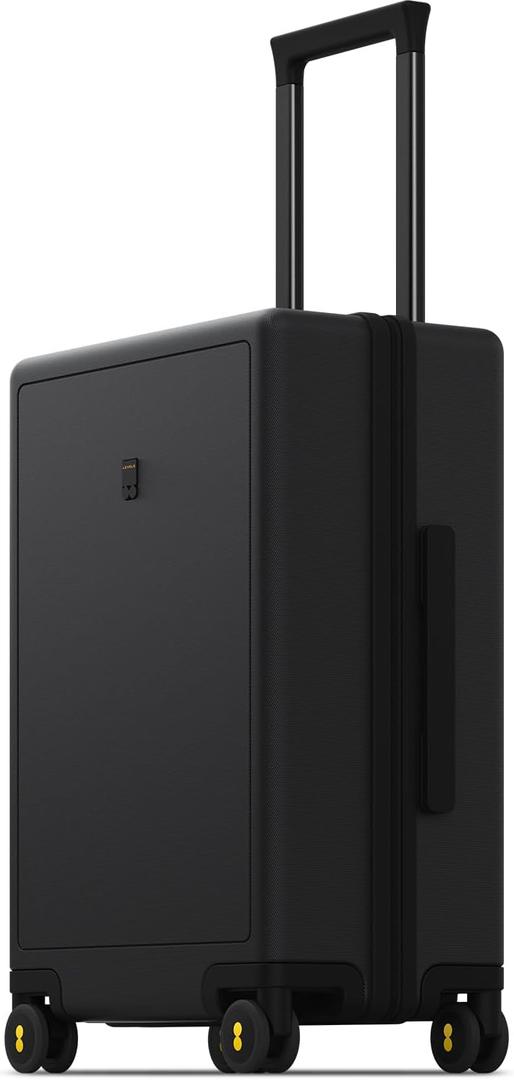 LEVEL8 Hard Shell Carry on Luggage Airline Approved, Carry-on Suitcases with Wheels, Lightweight Luminous Textured Hardside Travel Bag with Tsa Lock, 20 Inch, Black