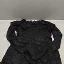 SHENHE Women's Black Lace Mesh Maxi Dress Sheer Sexy Floral Long Sleeve Bodycon Dresses M