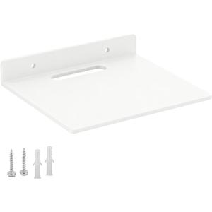 Small Floating Shelf 3mm Thick, 6.5 inch, Wall Shelf, Metal Floating Shelves for Echo, Cameras, Small Speaker, Wall Shelves for Bathroom, Living Room, Bedroom (White 1pcs)