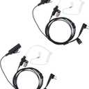 Covert Acoustic Tube Walkie Talkie Earpiece Surveillance Headset with Mic Compatible with Motorola CP200 CLS1110 HKLN4604 HKLN4604A HKLN4604B Radio (2 Pack)