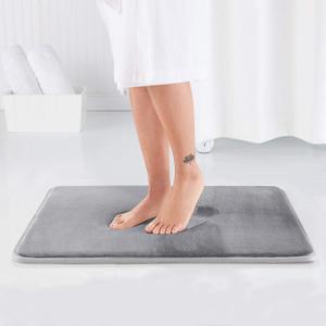 Grey Memory Foam Bath Mat - Incredibly Soft Absorbent Rug Sets - Non-Slip and 17 x 24 inches - Use for Kitchen or Bathroom