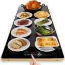 Electric Warming Trays for Buffets Party (XXL 40"x 14"): Warming Mat for Food Extra Large with Touchscreen, 9 Temp Modes, 24H Timer, Full Surface Heating, Tempered Glass Food Warmers, Gold Edge