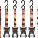 SMARTSTRAPS 14 CamoX Ratchet Straps, 4 Pack  3,000lbs Break Strength, 1,000lbs Safe Work Load  Premium Duty Tie Downs for Heavier Loads, Orange Camo Webbing