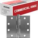 3 Pack - 4.5'' x 4.5'' Commercial Grade Ball Bearing Door Hinge, Non-Removable Pin, UL Listed & 3 Hour Fire Rated, Full Mortise, JS-5BB1 (Satin Chrome)