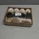 12 Pcs Velvet Christmas Balls Bulk Shatterproof Christmas Balls Xmas Plastic Decorative Hanging Ornaments Set for Xmas Tree Holiday Home Party Decorations (Khaki, Creamy White, Green, 3.15 inch)