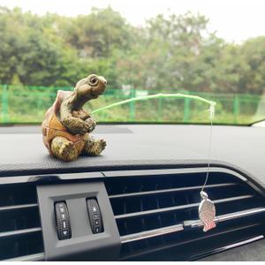Cute Fishing Car Ornaments for Dashboard, Swinging Fish Car Dashboard Decor, Fun Car Decoration for Dash Car Accessories for Anglers, Home Garden Decor (Turtle)