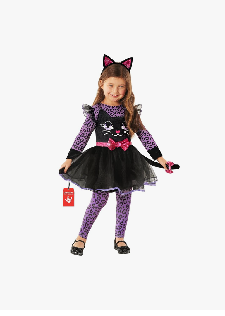 Morph Purple Cat Costume for Kids & Girls - Halloween Cat Costume for Little Girls, Size Small