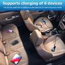 Ankuee Car Charger with 6 Multi Ports USB Type C, 66W & QC3.0 Fast Charging Adapter Auto Cigarette Lighter Plug, for iPhone 15 Max Pro Samsung Android Smart Phone Tablets & More