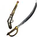 JOYIN 28 Inches Pirate Sword and 16 Inches Pirate Pistol Set, Halloween Party Costume Accessories