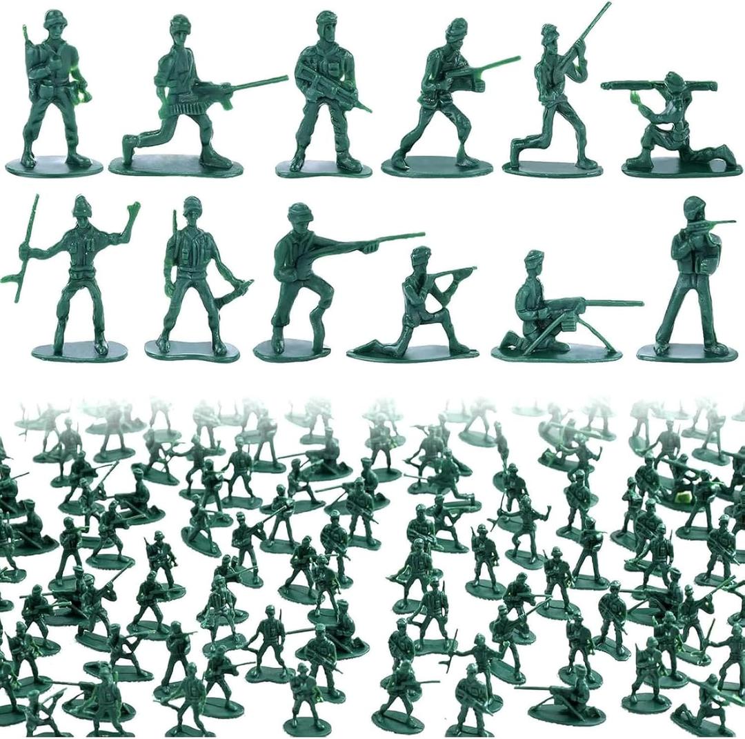 LovesTown 200PCS Army Men Toy Soldiers, Classic Military Toys for Kids 3+, School Projects, Dioramas & History Lessons, Stocking Stuffers, Holiday & Birthday Gifts for Boys