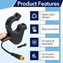 300X Ebike Thumb Throttle, Ebike Throttle 3 Pin for 7/8" 22mm Left and Right Handlebars, Thumb Throttle Compatible with 24V 36V 48V 60V 72V Electric Bikes & Scooters