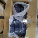KIRE 200PCS Blue Plastic Plates with Silver Rim - Navy Blue Plastic Plates Include 100 Dinner & Dessert Plate - Heavy Duty Dark Blue Disposable Plate for Graduation/Parties/Wedding/Memorial Day