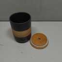 Miamolo Coffee Container Jar with Lid, Ceramic Kitchen Food Storage Jars for Spice Sugar Cookie, Stackable Decorative Jars for Coffee Bar, Black & 28 fl.oz