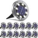 Solar Lights Outdoor,12 Pack Solar Lights Outdoor Waterproof,Garden Ground Light Landscape Lighting for Outside Patio Pathway Yard Lawn Driveway Deck Step Walkway(White Light)