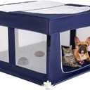 Puppy Playpen with Cover, Dog Playpen for Puppies or Small, Dog Fence Pet Playpen for Indoor & Outdoor, Sturdy Safety Whelping Box, Puppy Cage with Zipper Door,42x42 x26 inch